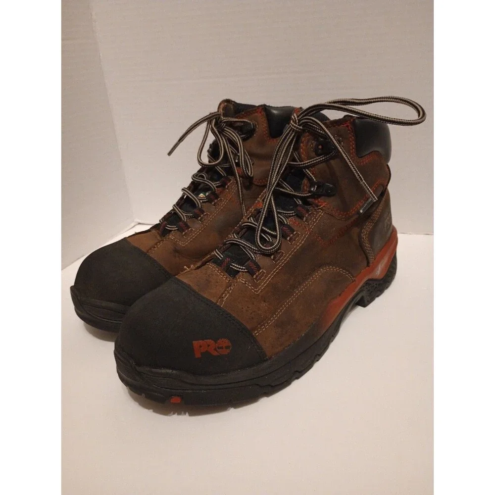 Timberland PRO BOSSHOG Boot Size 9.5M  Brown Composite Safety Toe Work Ankle Mid